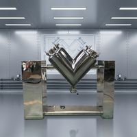 Mélangeur de laboratoire à tambour en V SUS316L 3kW, finition miroir Ra0.8m, mélangeur de poudre sèche GMP pour l'industrie chimique, alimentaire et plastique
