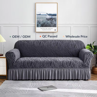 Housse de canapé sectionnel en L moderne avec revêtement élastique en nylon/spandex, motif uni, extensible