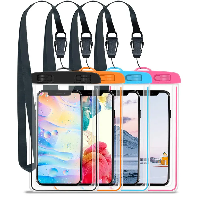 Hot Sale Universal Waterproof Mobile Phone Bag Transparent PVC Water proof Phone Pouch For Iphone for samsung