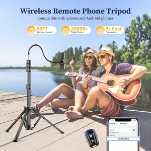 Chân máy ảnh điện thoại cao 77 inch với cần xoay linh hoạt, điều khiển từ xa và túi đựng, chân máy bằng nhôm di động cho điện thoại iPhone - Product Image 5