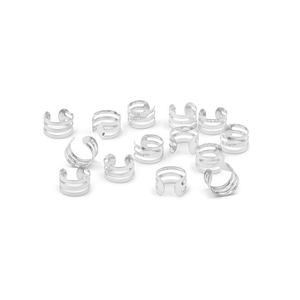 Anneaux de tressage Ilan 6x8mm transparents 15 pièces pour coiffure - Product Image 1