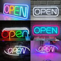 Enseigne néon LED ouverte multi-tailles et couleurs, enseigne lumineuse de bienvenue pour entreprise, décoration murale néon flexible pour café, bar, vitrine de magasin
