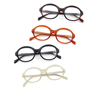 Elegante Montura Óptica Ovalada de Acetato con Aro Completo |   Gafas de lectura de diseño inspiradas en lo vintage, sólidas, transparentes y duraderas