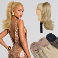 Extensions de cheveux synthétiques en queue de cheval Julianna Wholesale Futura Fiber, résistantes à la chaleur, naturelles, à couches, bouclées, avec cordon de serrage
