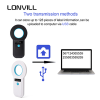 LONVILL admite múltiples etiquetas 2,4 GHz conexión inalámbrica BT Identificación de larga distancia lector de microchip de animales portátil