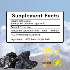 OEM ODM suplemen minuman Resin Shilajit ORGANIK MURNI 85 + mineral jejak asam Fulvic energi alami GMP mineral 500mg - Product Image 3