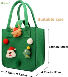 Sac cadeau de vacances populaire sacs-cadeaux de Noël avec poignées robustes pour enfants amis parents <span class=keywords><strong>voisins</strong></span> taille personnalisée sac de friandises en feutre - Product Image 3