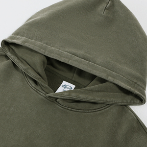 Sweat à capuche thermique rétro délavé pour homme, style streetwear, 430 g/m², 100 % coton, coupe oversize ample en molleton bouclette, très populaire - Product Image 3