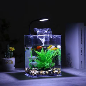 อ่างเลี้ยงปลาแบบใสมีไฟ LED สีขาวสว่างสว่างเป็นพิเศษกรองระบบนิเวศตู้ปลาขนาดเล็กผ่าน USB - Product Image 3