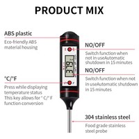 Termometer Daging Plastik Digital TianLian yang Dapat Disesuaikan, Higrometer BBQ dengan Layar LED USB, Berperingkat IP55, Instrumen Temperatur OEM