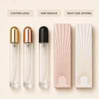 Vente en gros de flacons vaporisateurs de parfum vides de 35 ml, atomiseurs de voyage rechargeables en rose, boîte de présentation de 480 pièces, logo personnalisé