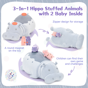 Fabricant <span class=keywords><strong>peluche</strong></span> <span class=keywords><strong>hippopotame</strong></span> magnétique sur l'épaule jouets en <span class=keywords><strong>peluche</strong></span> pour enfant Snuggle Partner décoration chambre anniversaires cadeaux - Product Image 2