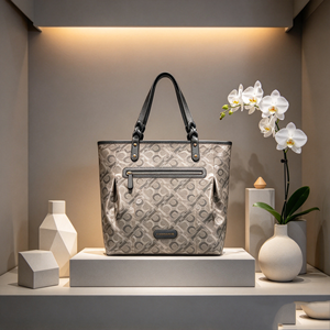 Sac fourre-tout vintage à imprimé géométrique pour femme, avec poignée supérieure tressée et garniture en similicuir, grand sac à bandoulière pour le bureau et les voyages - Product Image 1