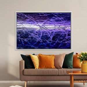 <b>Abstract</b> Purple Glass Wall Art: Modern Printed <b>Canvas</b> Artwork,WHITE FRAMED <b>CANVAS</b> - Product Image 3