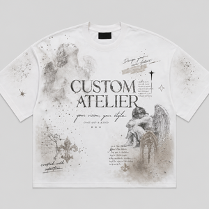Rhinestone Portrait Graphic T-shirt Floral Detail <b>Tee</b> Heavyweight Cotton Boxy Fit <b>White</b> Vintage Streetwear Custom Men T Shirt - Product Image 1