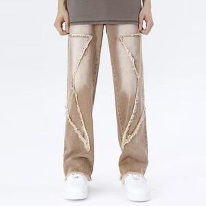 Pantalones vaqueros acampanados vintage de corte holgado personalizados para hombres Pantalones vaqueros de pierna ancha - Product Image 1