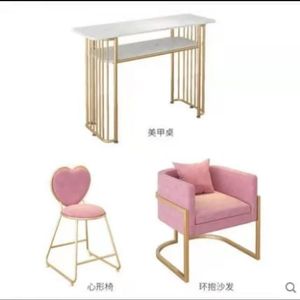 Modern Luxury Metal Nail Table Large <b>Storage</b> Stainless Steel Salon Furniture for Mall Living Room Bedroom School Use Multi <b>Seats</b> - Product Image 1