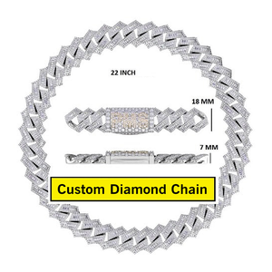 Collar de Cadena Cubana de Plata 925 con Diamantes Baguette VVS Personalizados de 18 mm, Estilo Hip Hop, Joyería Fina para Hombre, Regalo de Boda - Product Image 6