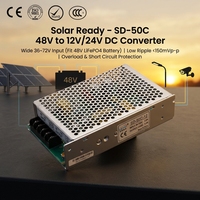 Convertidor CC a CC de 50W, 48V a 24V 2.1A, Aislado 1500VDC SD-50C-24, Equivalente para Sistemas Solares de Telecomunicaciones