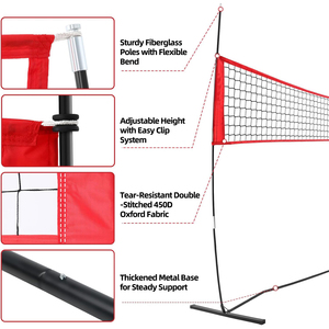 <span class=keywords><strong>Filet</strong></span> d'entraînement de <span class=keywords><strong>volley</strong></span>-ball portable Podiyeen rouge en PE et métal, en polyester pour l'extérieur, idéal pour la pratique ou les matchs de badminton - Product Image 5