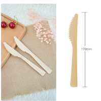 Vente en gros de vaisselle écologique en bambou de l'Ouest 17cm ensemble de couteau fourchette et cuillère en bambou biodégradable jetable