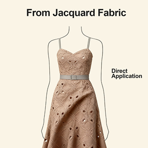 ผ้าแจ็คการ์ดลายดอกไม้ 3 มิติ แบบละลายน้ำได้ ปี 2025 ดีไซน์สั่งทำได้ สไตล์วินเทจ วัสดุถักนิตติ้ง สำหรับชุดแต่งงาน - Product Image 5