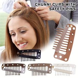 Jingkua <b>Wig</b> <b>Clips</b> 3.8Cm Slanted Teeth Metal BB <b>Clip</b> Hair Extension Accessories Black - Product Image 4