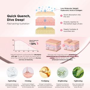 Soin de la peau coréen hydratant pour un teint éclatant, essence pour la peau à l'acide hyaluronique, collagène, tonique hydratant pour le visage - Product Image 5