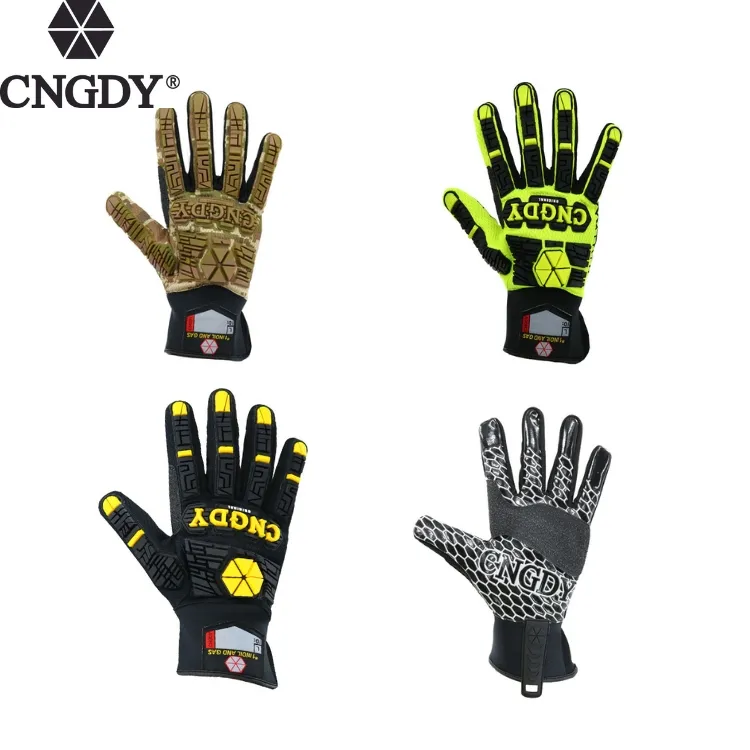 CNGDY mechanische Einschlaghandschuhe Großhandel individuelles Logo Sicherheitshandschuhe Anti-Rutsch-Schlaghandschuhe