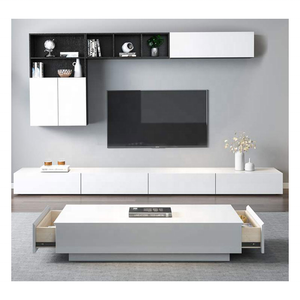 מודרני נדבק טלוויזיה נשלף ארון עץ סלון ריהוט עם יחידת סטנד טלוויזיה - Product Image 5