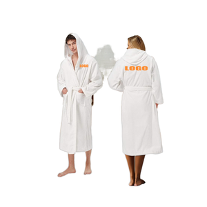 Albornoz de Lujo Unisex de Algodón, Térmico, Largo hasta el Tobillo, con Capucha, para Invierno, para Mujer y Pareja, Personalizado, de Felpa, Ropa de Dormir - Product Image 1