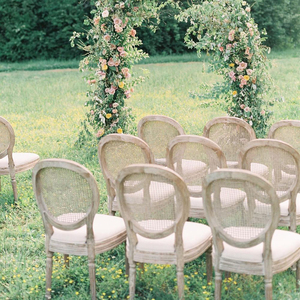 Оптовая продажа: Антикварный обеденный стул из натурального дерева, складной, для банкетов, со спинкой из ротанга в стиле Луи, для свадеб и мероприятий - Product Image 2