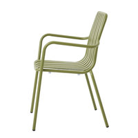 Fabrication de meubles en aluminium, fauteuils colorés empilables, chaises en métal pour restaurant