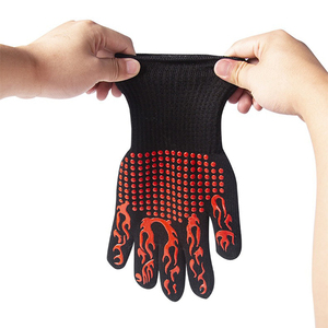 All-in-one 800°C Heat Resistant Barbecue Gloves Non-Slip <b>Silicone</b> Oven Mitts Washable Breathable Kitchen Grilling Glove - Product Image 6
