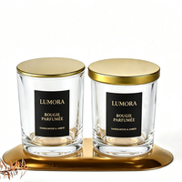 Bocaux à bougies cylindriques en verre FLINT transparent épais de 200 ml avec bouchon métallique, emballage sans diffuseur pour la fabrication de bougies en cire
