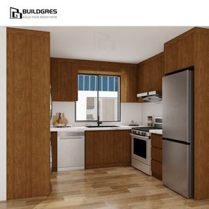 Buildgres Muebles italianos de madera Juegos de madera maciza Despensa de nogal Armarios de pie Accesorios automáticos Armarios de cocina - Product Image 2