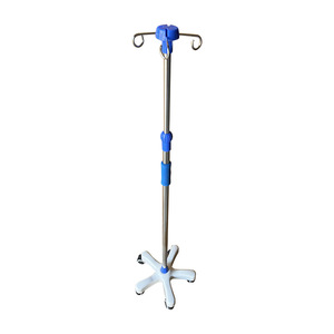 Soporte para suero intravenoso de acero inoxidable con altura ajustable y ruedas para uso doméstico y hospitalario - Product Image 5