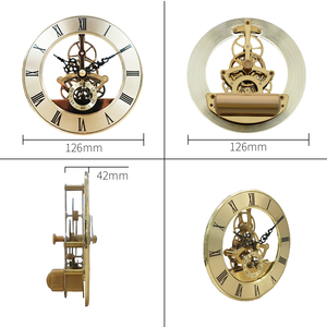 5 pollici (diametro 126MM) <span class=keywords><strong>orologio</strong></span> a <span class=keywords><strong>ingranaggi</strong></span> mobili metallo scheletro inserto <span class=keywords><strong>orologio</strong></span> con colore argento numeri romani quadrante - Product Image 5