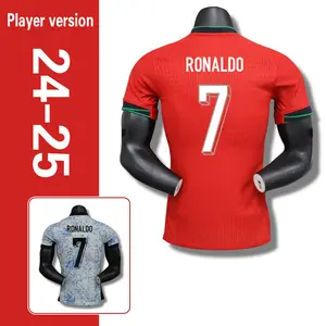 Hochwertiges 2024 Portugal Fußballtrikot heimat rot auswärtige Spielerversion Euro-Jirsen mit Ronaldo 7 # Fußball-Anzüge