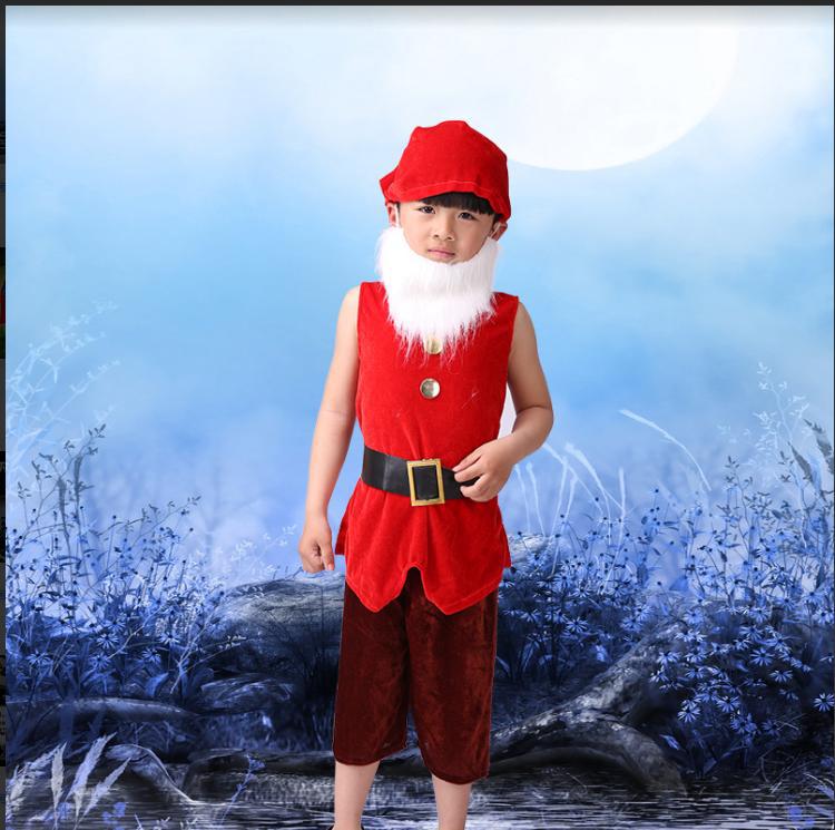 Camiseta de manga corta, pequeña y roja, estilo enano.