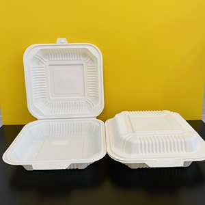 Boîte alimentaire jetable en amidon de maïs de style moderne, 350 ml, avec couvercle, pour emballage à emporter - Product Image 2