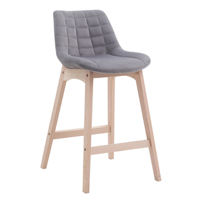 Modern Armless <strong>Grey</strong> Counter Height Kitchen Wood <strong>Bar</strong> <strong>Stool</strong> With Back for Restaurant - Product Image 1