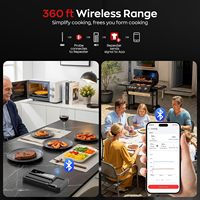 Thermomètre à viande intelligent sans fil SEB Accessories avec deux sondes, alertes intelligentes Bluetooth et Wi-Fi pour barbecue, grillades