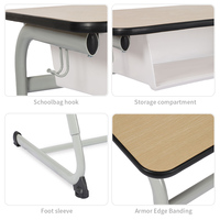 Modernes ergonomisches Schult isch-und Stuhlset Höhen verstellbar 660-760mm für Klassen zimmer der Grundschule