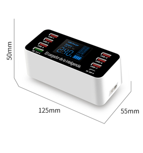 Adaptador de estación de carga con pantalla LED, Cargador usb de 8 puertos, superrápido para teléfono, pad y portátil, 60W, el más vendido de <span class=keywords><strong>2021</strong></span> - Product Image 3