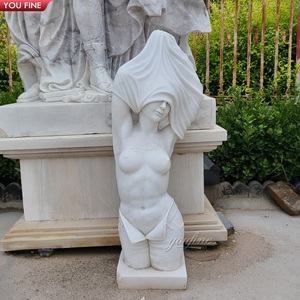 Sculpture en marbre de femme nue en taille réelle, blanche comme <span class=keywords><strong>neige</strong></span>, pour jardin extérieur - Product Image 6