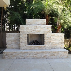 YUSHI Cheminée extérieure en <span class=keywords><strong>pierre</strong></span> de design moderne, cheminée en <span class=keywords><strong>pierre</strong></span> naturelle pour villa, cour extérieure - Product Image 5