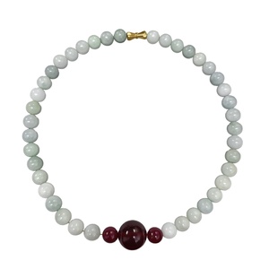 Collana di Perle in Giada Birmana di Grado A con Bio-Fotoni delle Terre Rare, Set Regalo Boutique per Mamma, Ricchezza e Prosperità - Product Image 1