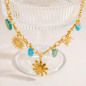 Collier superposé en alliage de zinc couleur or avec pendentif étoile coquillage, chaîne de clavicule double couche, bijou accessoire de mode - Product Image 3