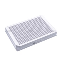 Plaque ELISA blanche à 384 puits, haute capacité d'adsorption, stérile, sans couvercle, en polystyrène